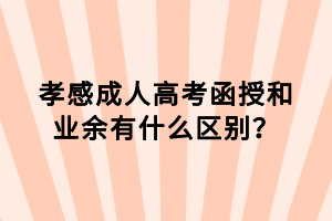 孝感成人高考函授和業(yè)余有什么區(qū)別？