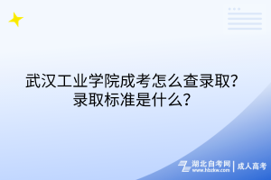 武漢工業(yè)學(xué)院成考怎么查錄??？錄取標(biāo)準(zhǔn)是什么？