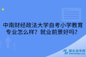 中南財經(jīng)政法大學(xué)自考小學(xué)教育專業(yè)怎么樣？就業(yè)前景好嗎？