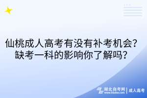 仙桃成人高考有沒有補(bǔ)考機(jī)會(huì)？缺考一科的影響你了解嗎？