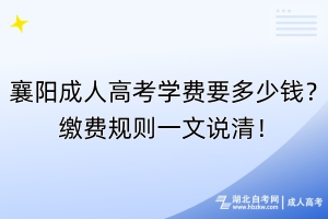 襄陽成人高考學(xué)費(fèi)要多少錢？繳費(fèi)規(guī)則一文說清！