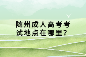 隨州成人高考考試地點在哪里？