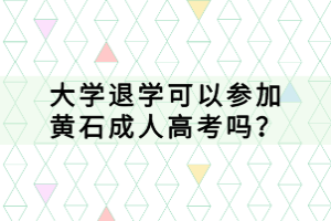 大學(xué)退學(xué)可以參加黃石成人高考嗎？