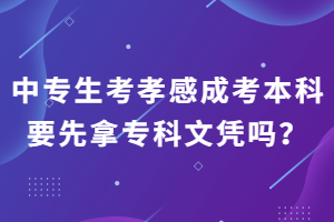 中專生考孝感成考本科要先拿?？莆膽{嗎？