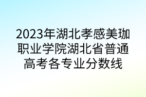 2023年湖北孝感美珈職業(yè)學(xué)院湖北省普通高考各專業(yè)分數(shù)線