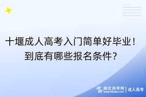 十堰成人高考學(xué)費(fèi)低入門簡(jiǎn)單！到底有哪些報(bào)名條件？