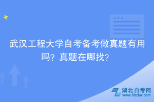 武漢工程大學(xué)自考備考做真題有用嗎？真題在哪找？