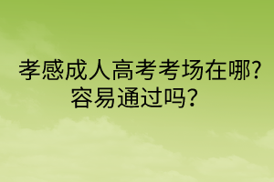 孝感成人高考考場在哪?容易通過嗎？