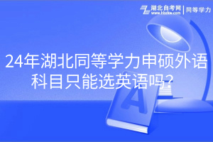 24年湖北同等學力申碩外語科目只能選英語嗎？