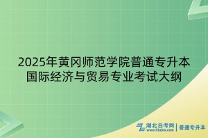 2025年黃岡師范學(xué)院普通專升本國際經(jīng)濟與貿(mào)易專業(yè)考試大綱