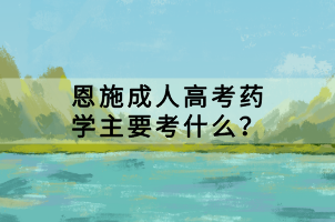 恩施成人高考藥學主要考什么？
