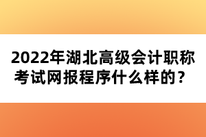 2022年湖北高級(jí)會(huì)計(jì)職稱考試網(wǎng)報(bào)程序什么樣的？