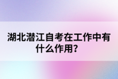 湖北潛江自考在工作中有什么作用？