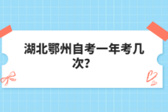 湖北鄂州自考一年考幾次？