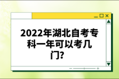 2022年湖北自考?？埔荒昕梢钥紟组T？