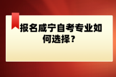 報(bào)名咸寧自考專業(yè)如何選擇？